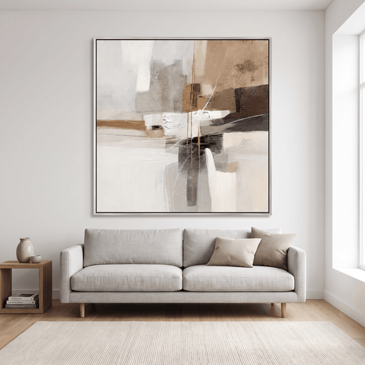Pictures  -  21195 Canvas Painting Silver Frame - 80 x 80cm  -  60485782