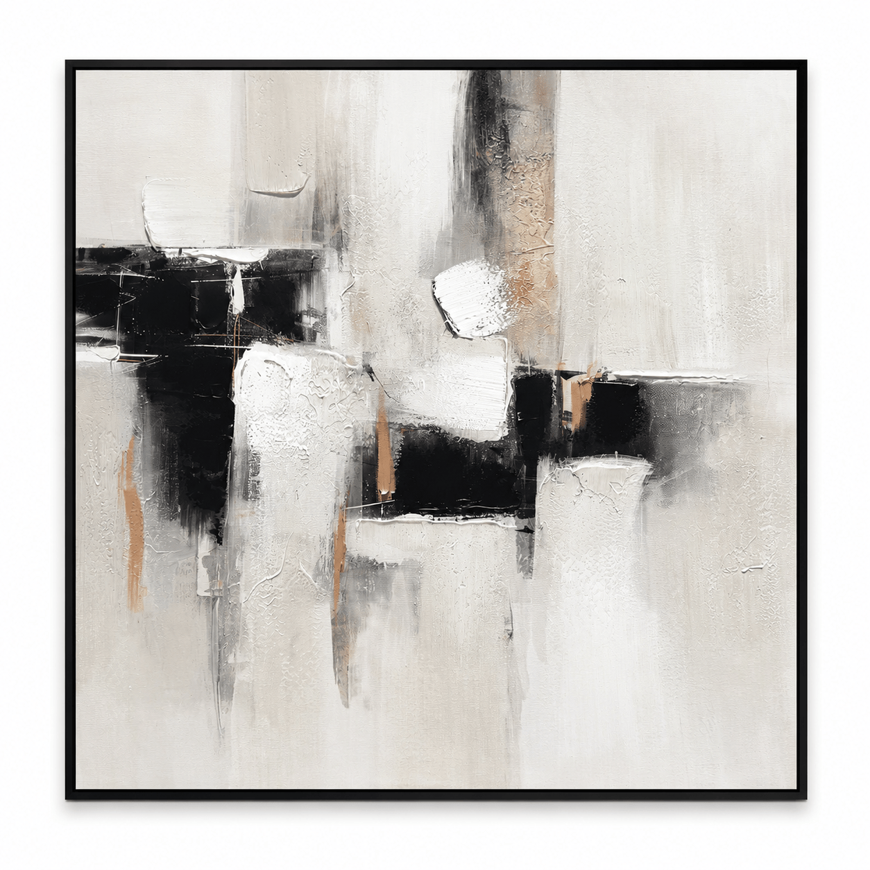Pictures  -  21196 Canvas Painting Black Frame - 100 x 100cm  -  60485778