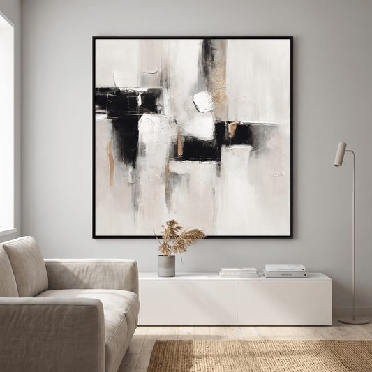 Pictures  -  21196 Canvas Painting Black Frame - 100 x 100cm  -  60485778
