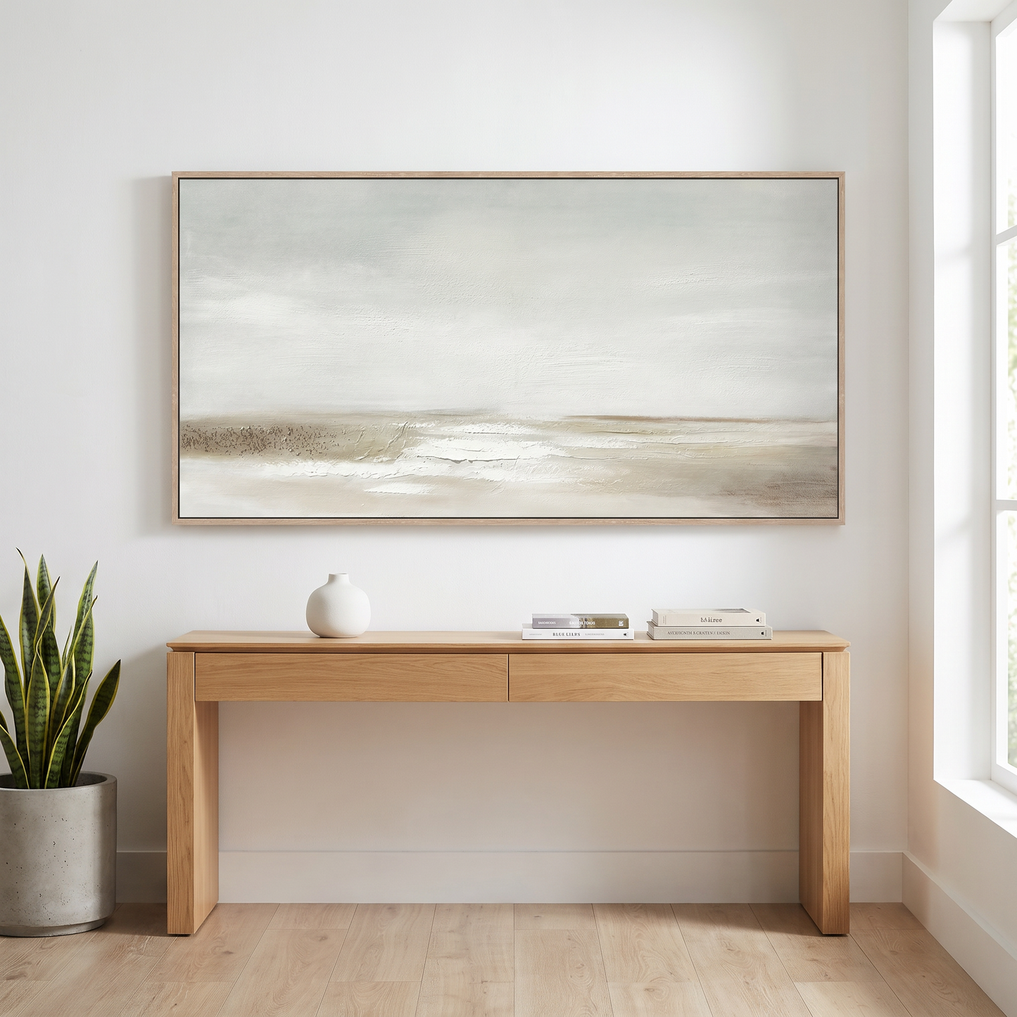 21270 Canvas Painting Light Wood Frame - 120 x 60cm