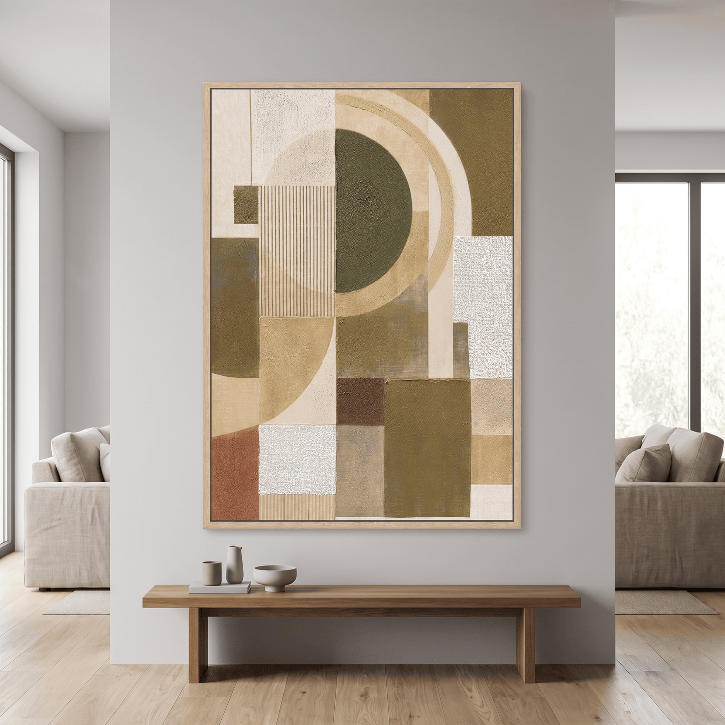 Pictures  -  21279 Canvas Painting Light Wood Frame - 70 x 100cm  -  60485794