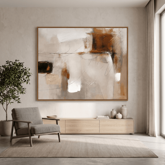 21426 Canvas Painting Brown Frame - 100 x 75cm