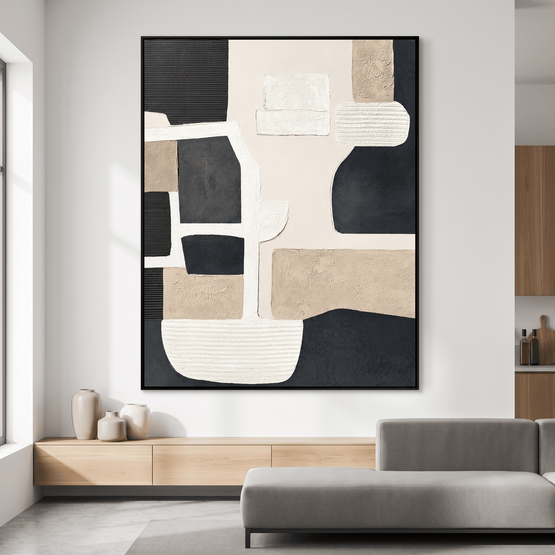 Pictures  -  21852 Canvas Painting Black Frame - 90 x 120cm  -  60485786