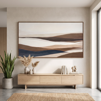 22035 Canvas Painting Brown Frame - 140 x 70cm