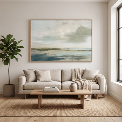 22037 Canvas Painting Light Wood Frame - 120 x 80cm