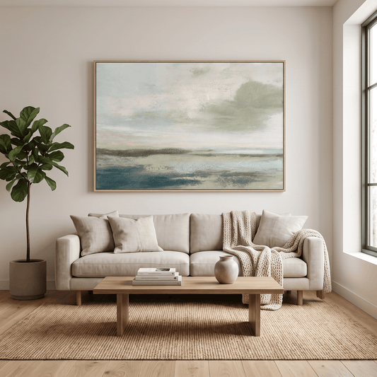 Pictures  -  22037 Canvas Painting Light Wood Frame - 120 x 80cm  -  60485800