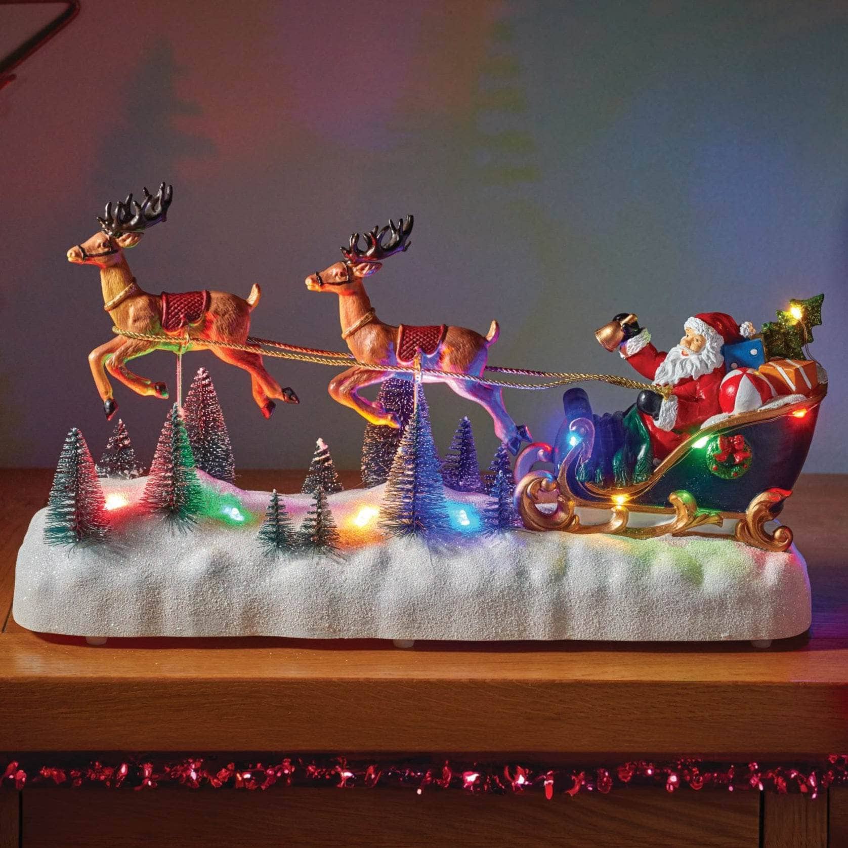 Christmas  -  Flying Reindeer Sleigh Scene  -  60418235