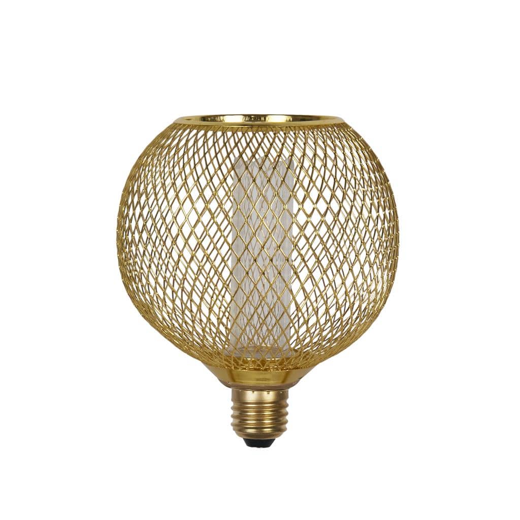 Lights  -  Wire Mesh Effect Globe Lamp - Gold Metal  -  60014344