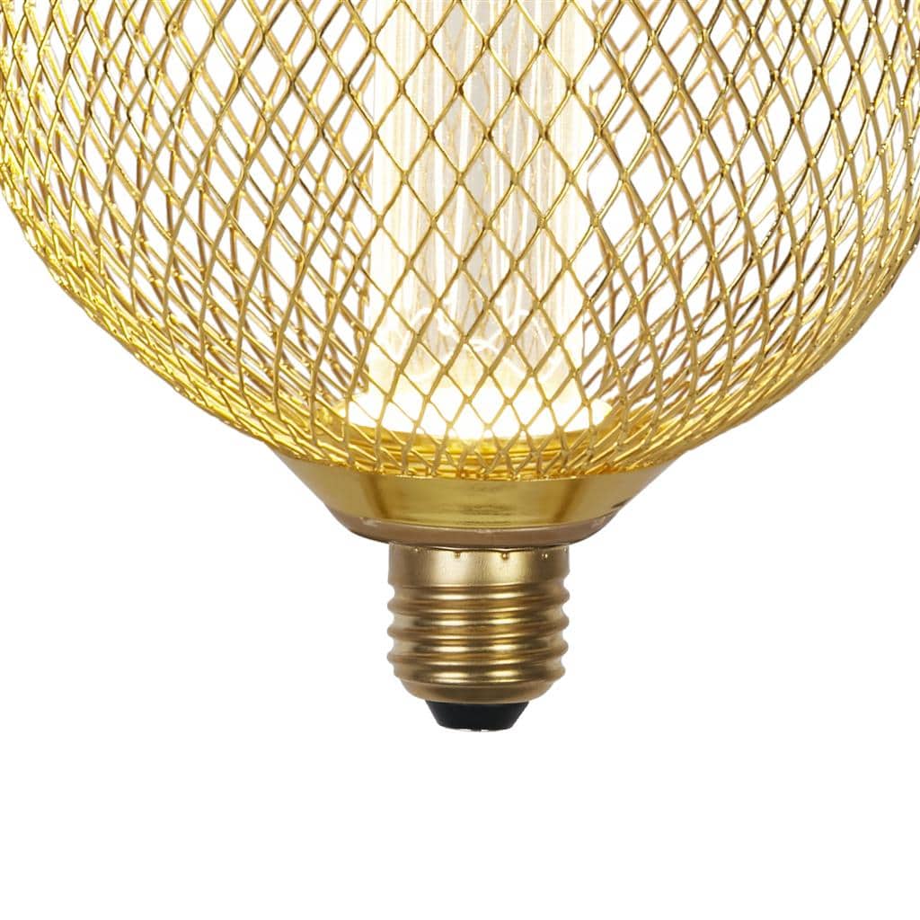 Lights  -  Wire Mesh Effect Globe Lamp - Gold Metal  -  60014344