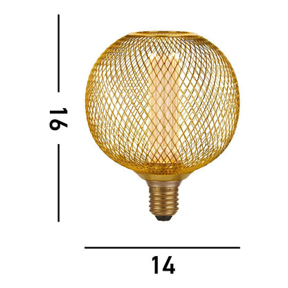 Lights  -  Wire Mesh Effect Globe Lamp - Gold Metal  -  60014344