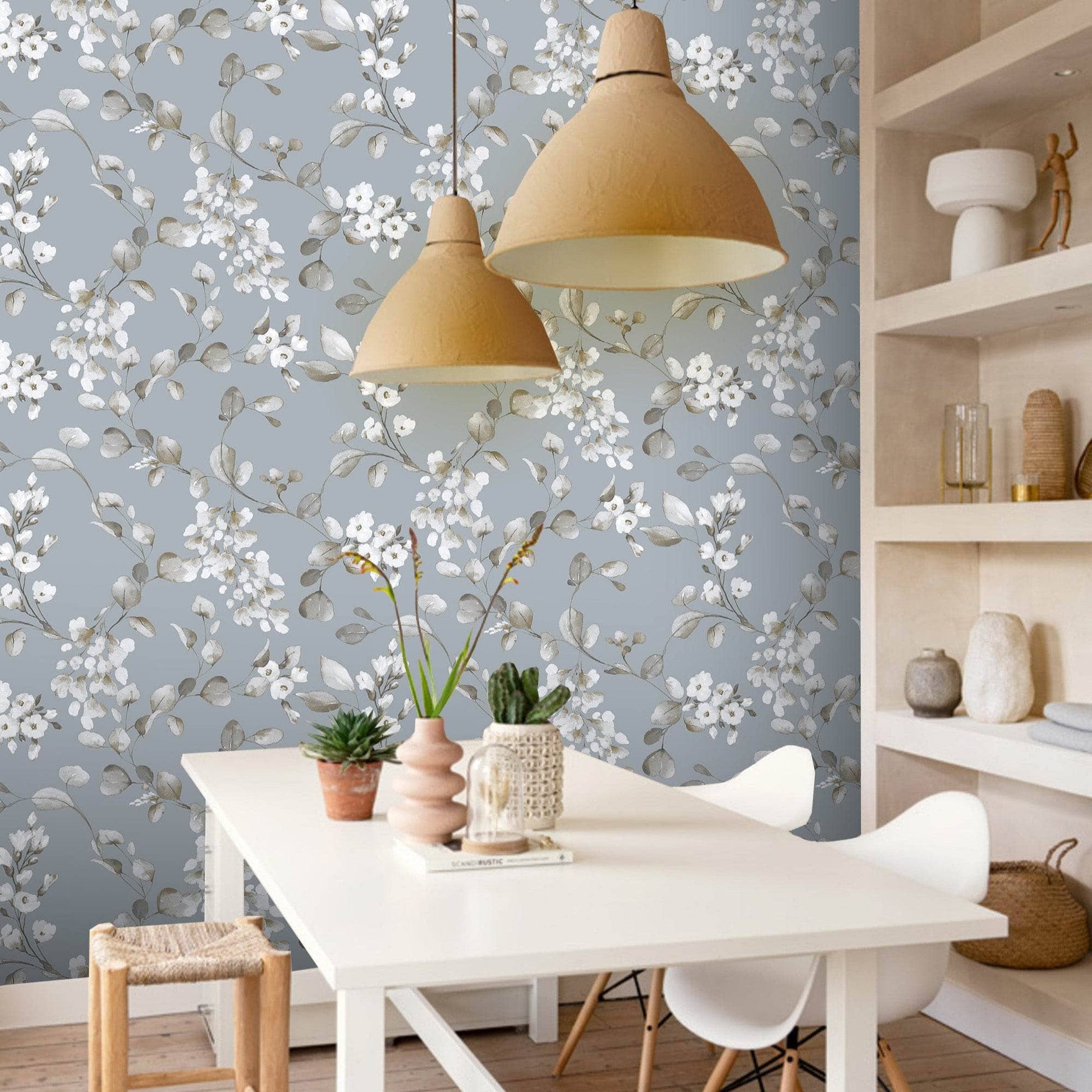 Wallpaper  -  Rasch B65 Rosalie Floral Blue Wallpaper - 260659  -  60345234