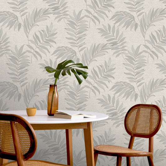 Wallpaper  -  Rasch Sumatra Palm Grey Wallpaper 316438  -  60011335