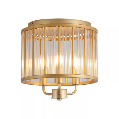 3 Light Semi Flush Ceiling Light - Gold