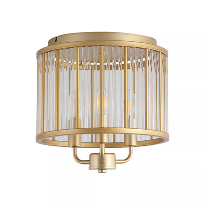 3 Light Semi Flush Ceiling Light - Gold