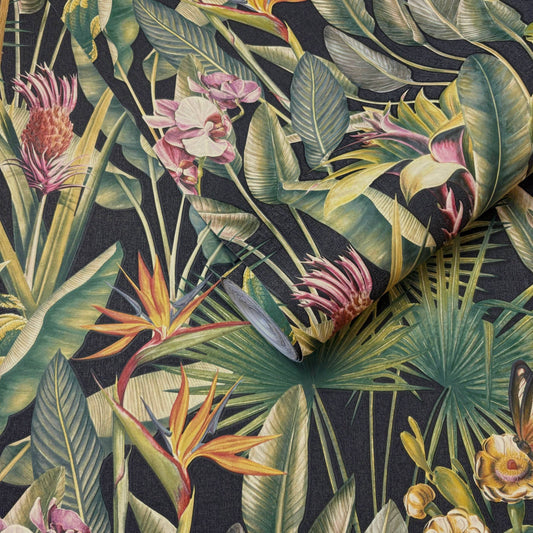 Wallpaper  -  Rasch B05 Zanzibar Black Wallpaper - 400006  -  60345252