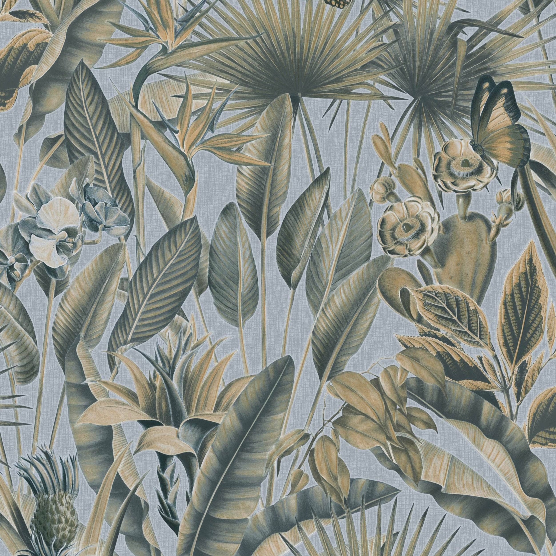 Wallpaper  -  Rasch Zanzibar Chalky Blue Wallpaper -  400013  -  60345250