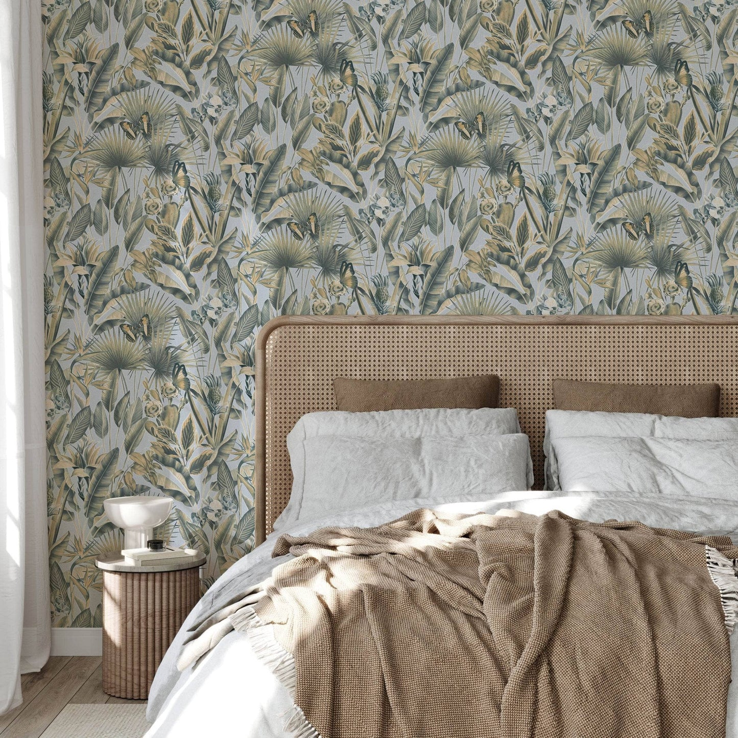 Wallpaper  -  Rasch Zanzibar Chalky Blue Wallpaper -  400013  -  60345250