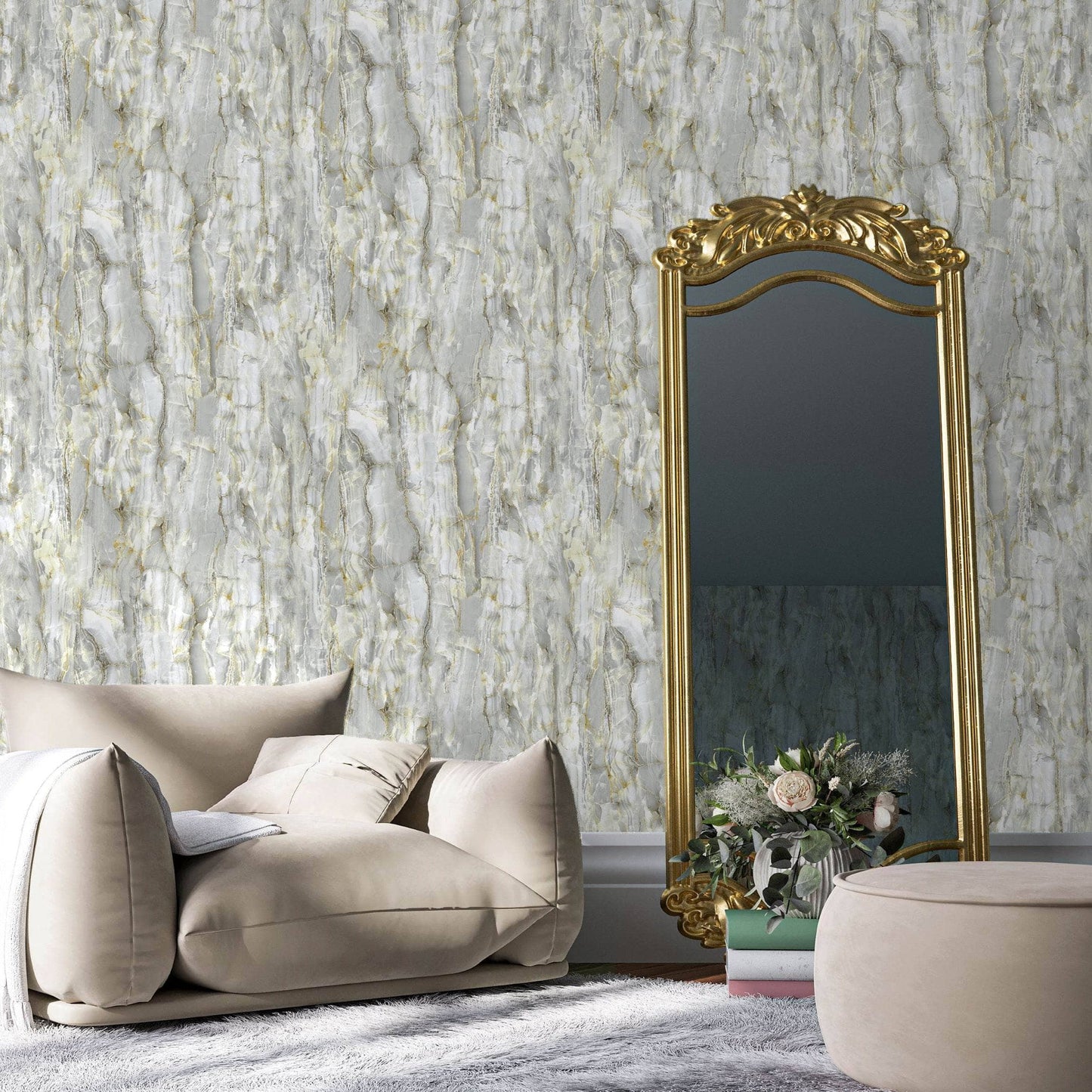 Wallpaper  -  Rasch Chiara Powder Blue Wallpaper - 400204  -  60345242