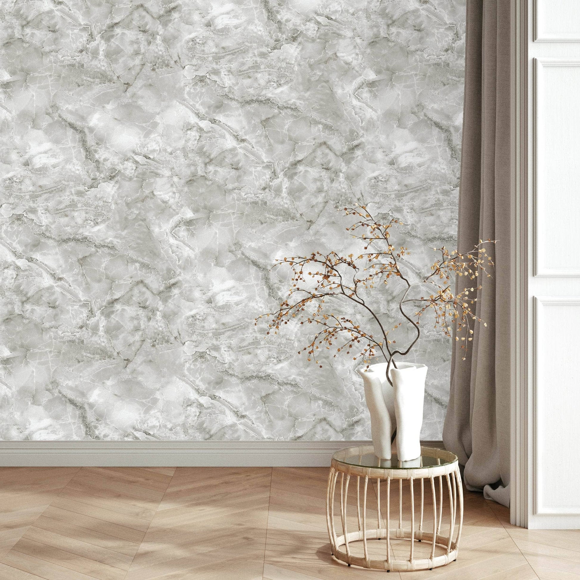 Wallpaper  -  Rasch Carlotta Grey Wallpaper - 400310  -  60345259