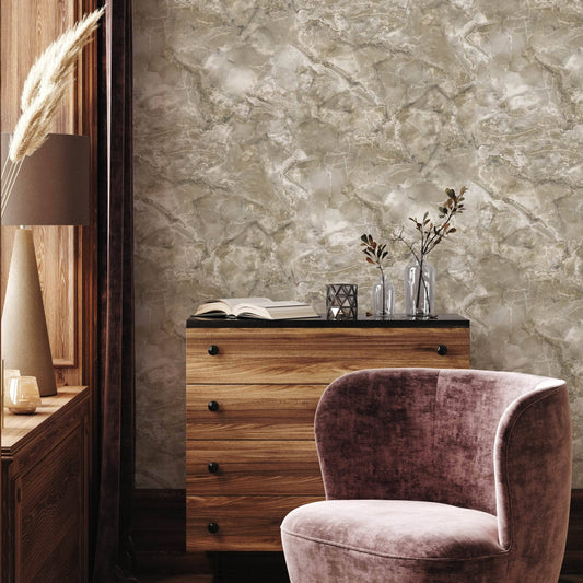 Wallpaper  -  Rasch Carlotta Mocha Wallpaper - 400327  -  60345255