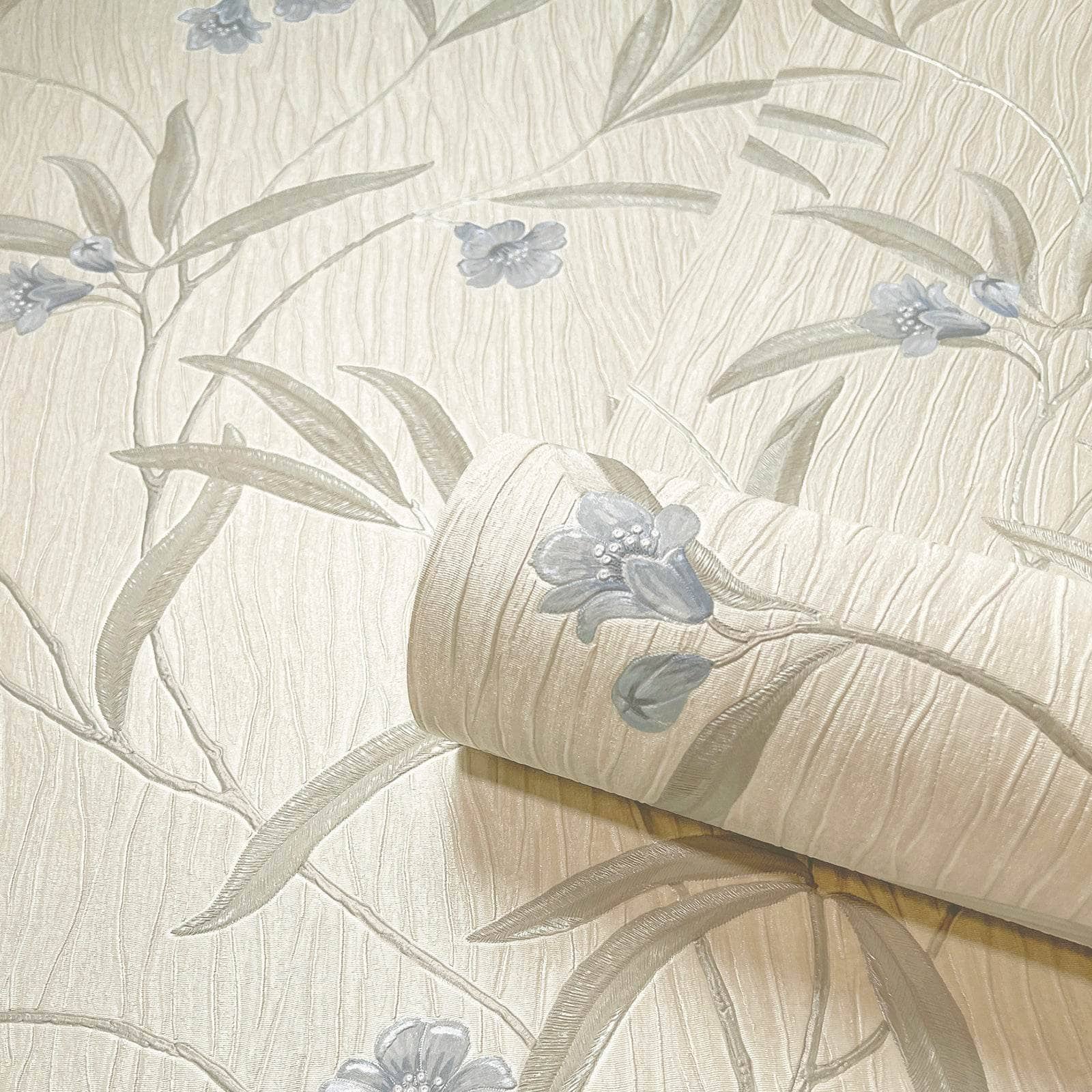 Wallpaper  -  Belgravia Tiffany Floral Cream & Blue Wallpaper -41333  -  60009420