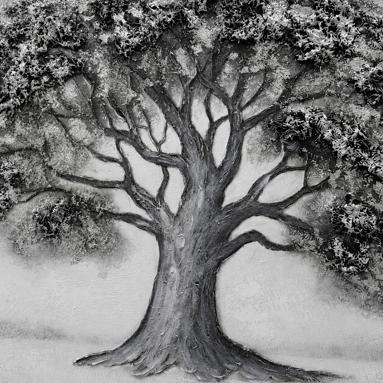 Silver Oil Painting with Silver Printing D-38369-1TSK - 120 x 90cm