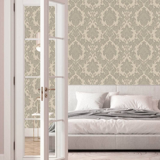Wallpaper  -  Belgravia Ciara Damask Grey Wallpaper - 4409  -  60009424