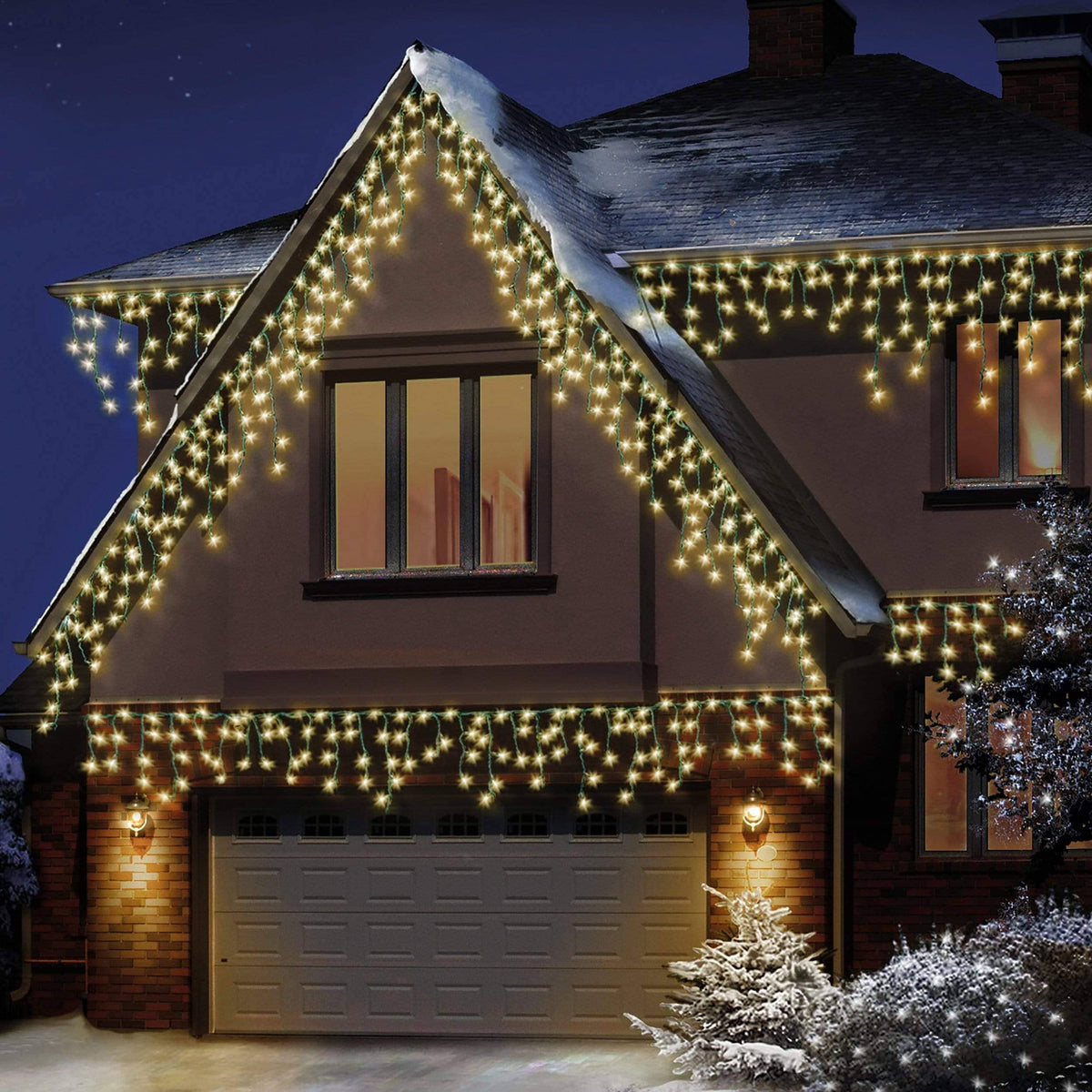 Active  -  480 Warm White LED Snowing Icicle Lights  -  60487869