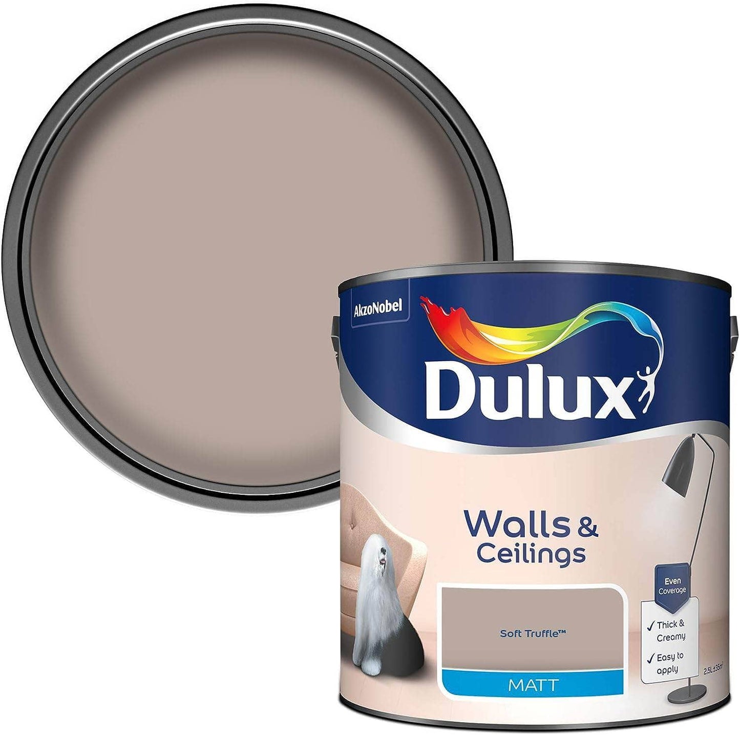Paint  -  Dulux Matt Emulsion 2.5L - Soft Truffle  -  50012454