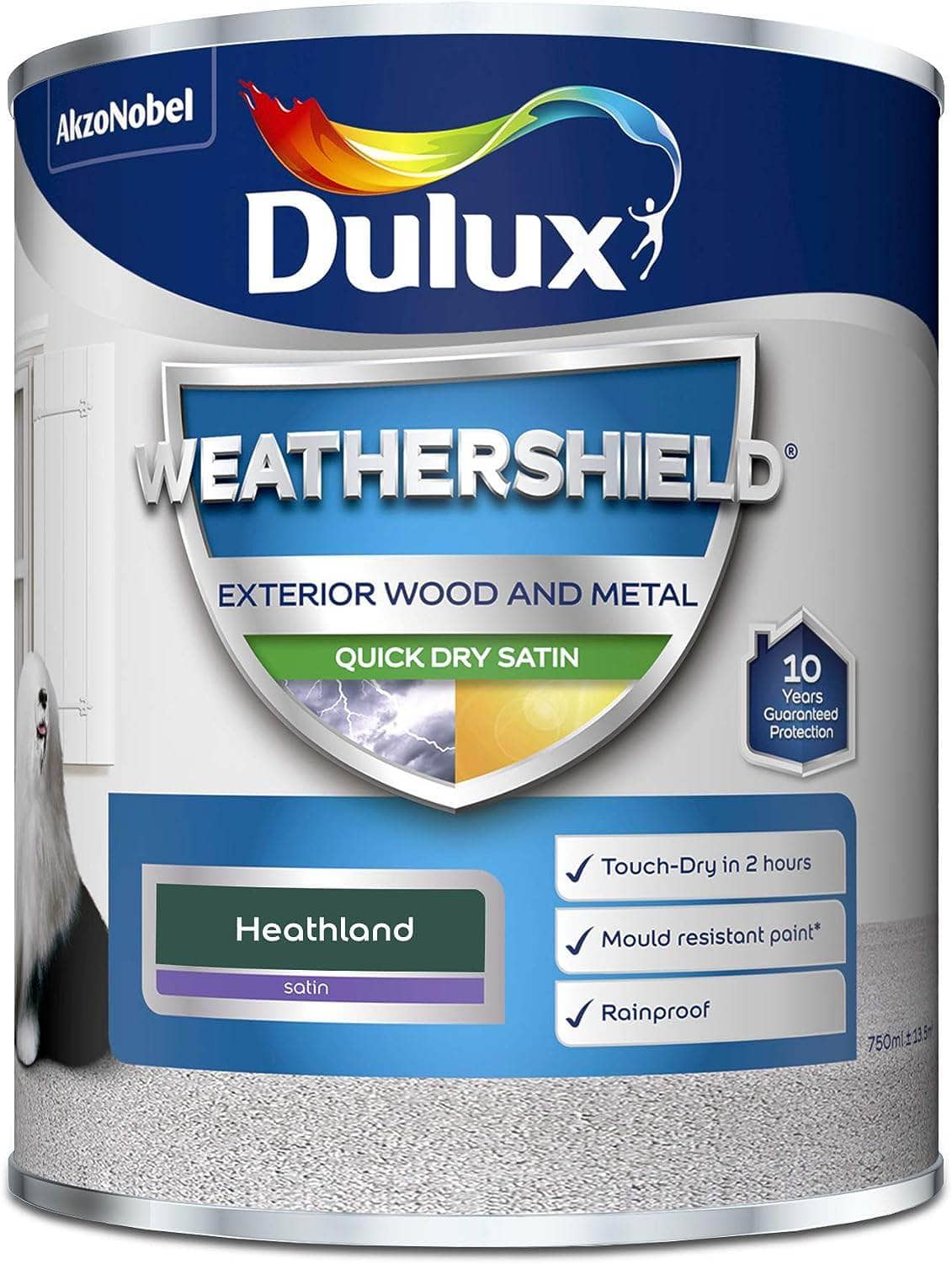 Paint  -  Dulux Weather Shield Satin 750Ml - Heathland  -  50067894
