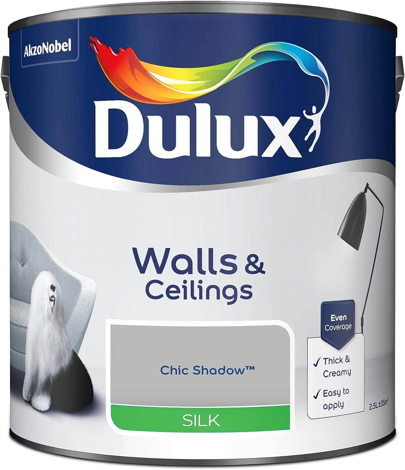 Paint  -  Dulux Silk Emulsion 2.5L - Chic Shadow  -  50077749