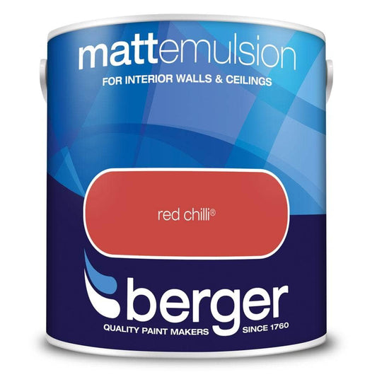 Paint  -  Berger Matt Emulsion 2.5L -  Red Chilli  -  50090170