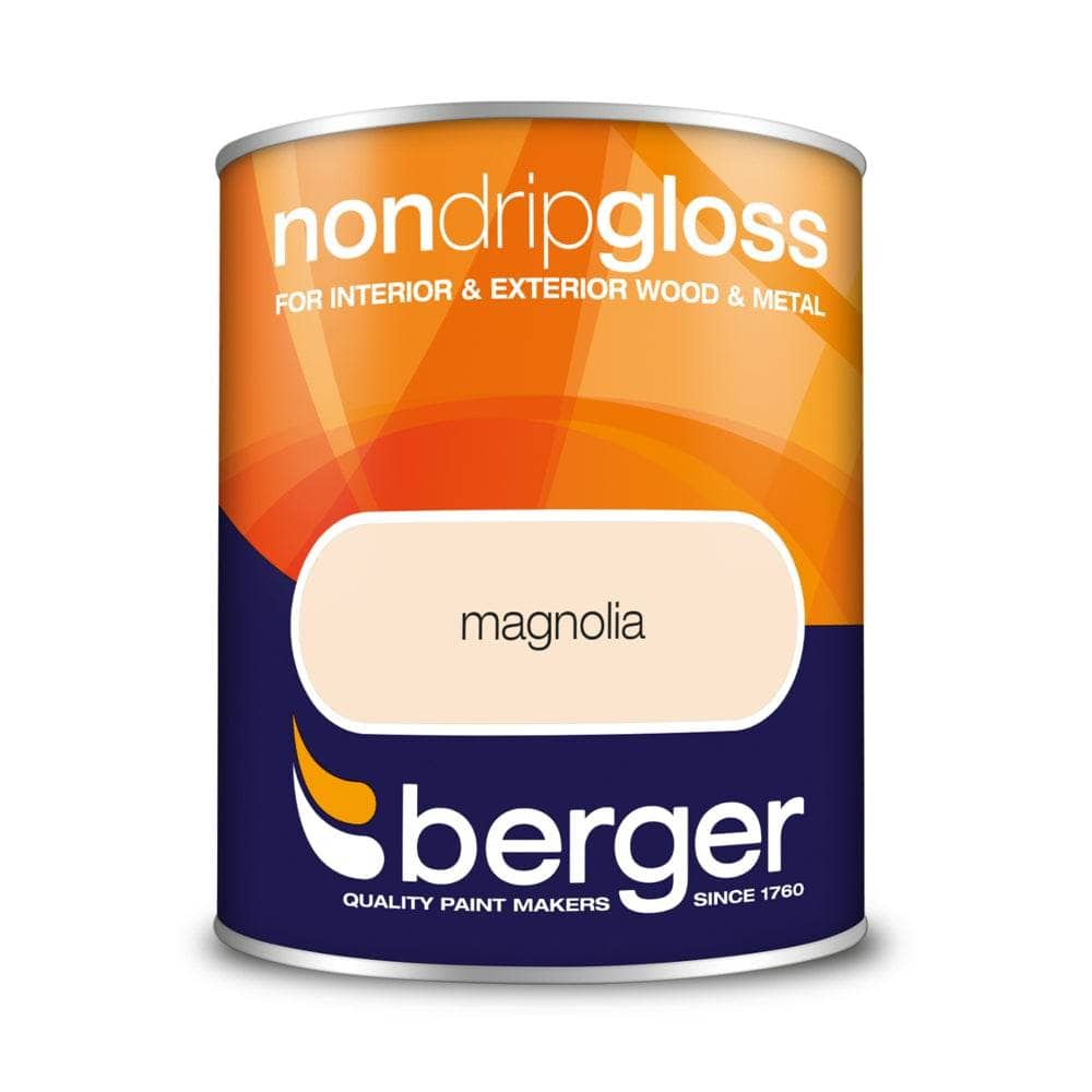 Paint  -  Berger Non Drip Gloss 750ml - Magnolia  -  50090183
