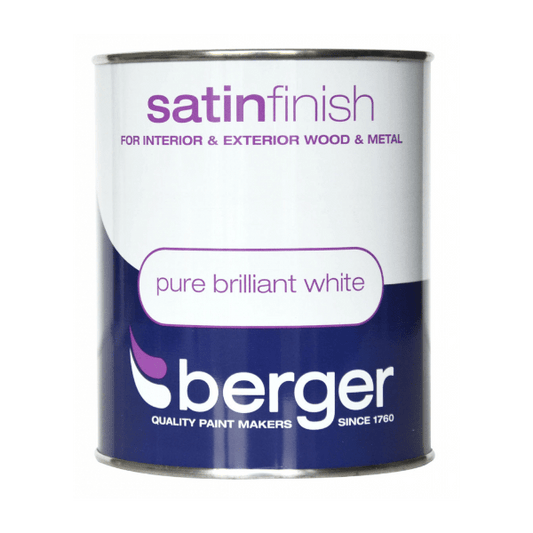 Paint  -  Berger Satin Sheen Gloss Brilliant White Paint 750Ml  -  50090187