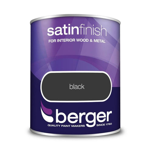 Paint  -  Berger Satin 750ml - Black  -  50090188