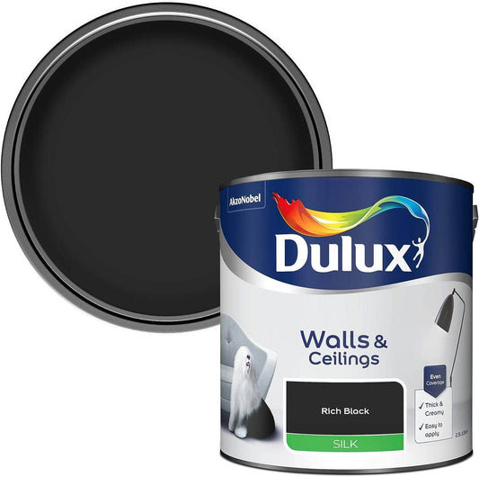 Paint  -  Dulux Silk Emulsion 2.5L - Rich Black  -  50090638