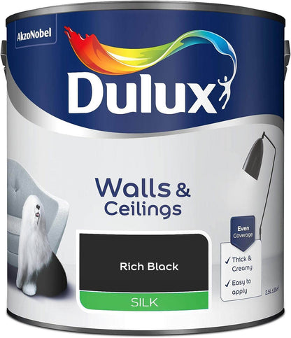 Paint  -  Dulux Silk Emulsion 2.5L - Rich Black  -  50090638