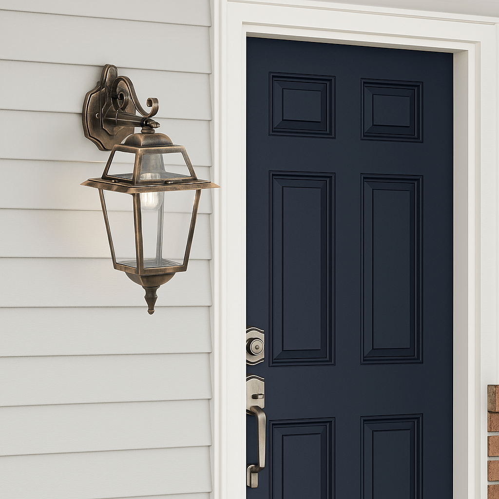 Lights  -  1 Light Black And Gold Outdoor Wall Light  -  50119925