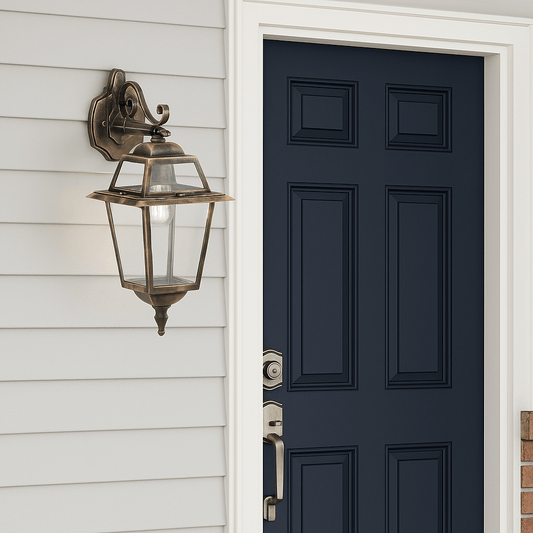 Lights  -  1 Light Black And Gold Outdoor Wall Light  -  50119925