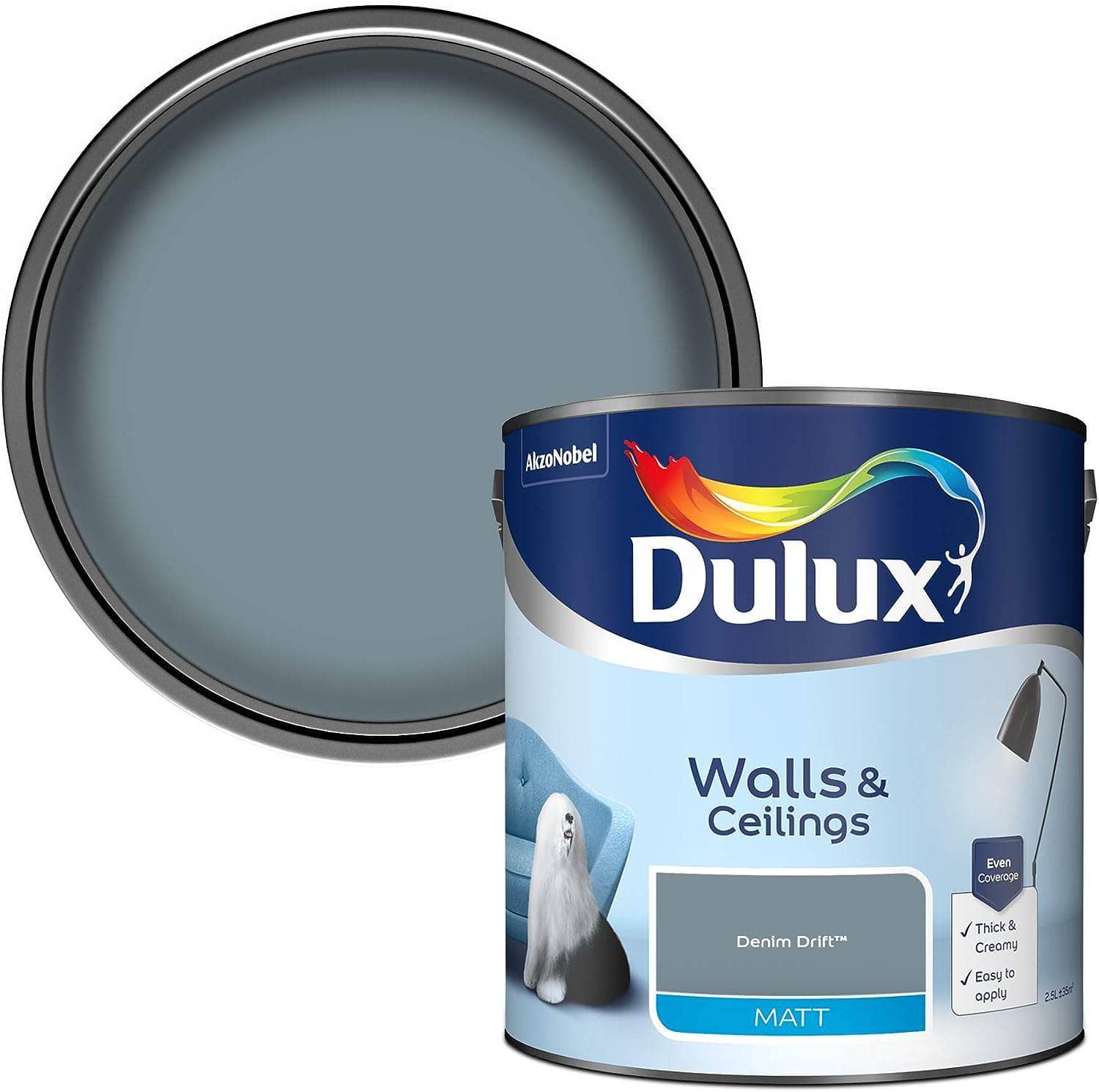 Paint  -  Dulux Matt Emulsion 2.5L - Denim Drift  -  50141597