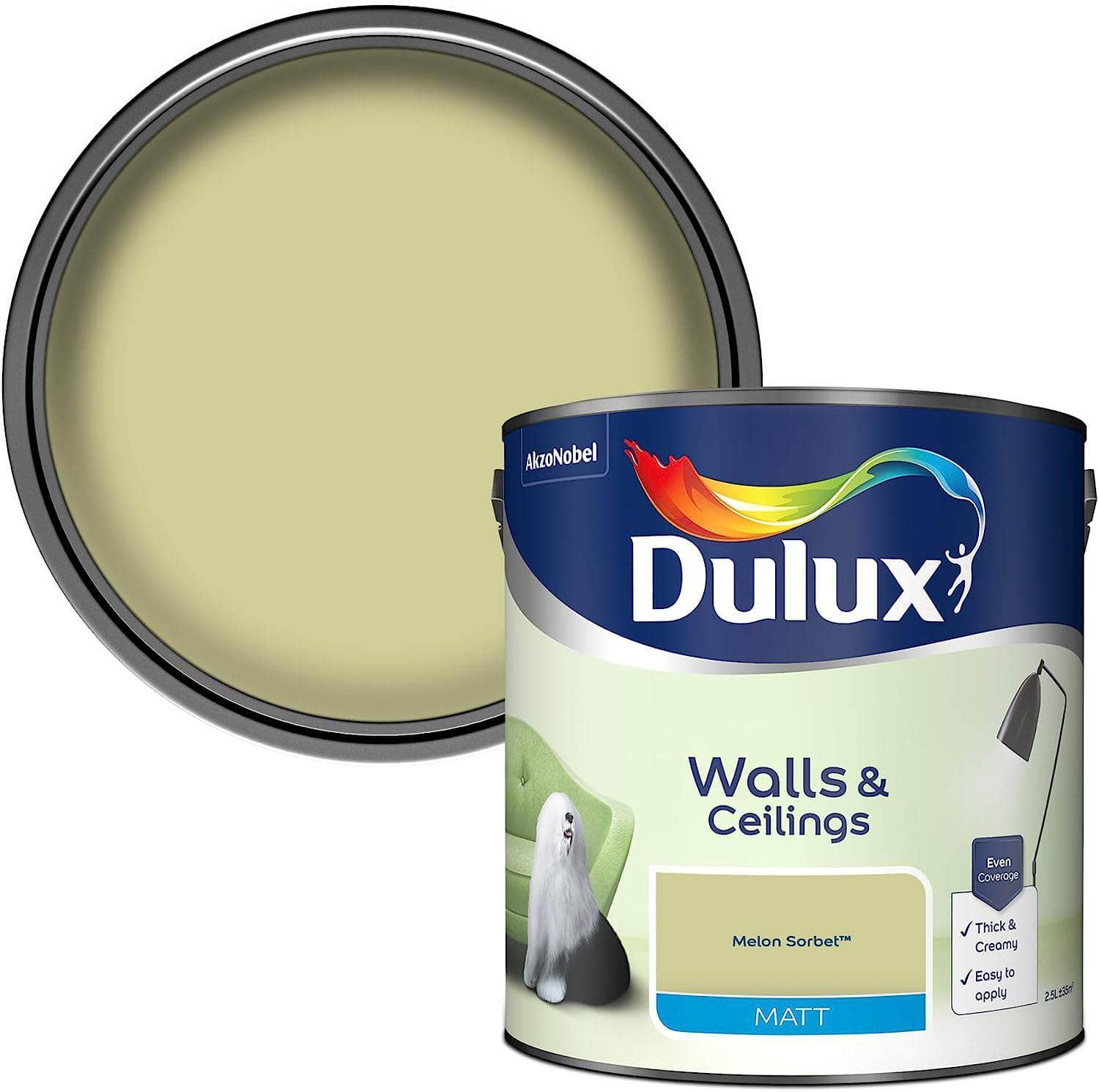 Paint  -  Dulux Matt Emulsion 2.5L - Melon Sorbet  -  50141601