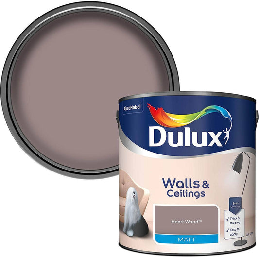 Paint  -  Dulux Matt Emulsion 2.5L - Heart Wood  -  50141605