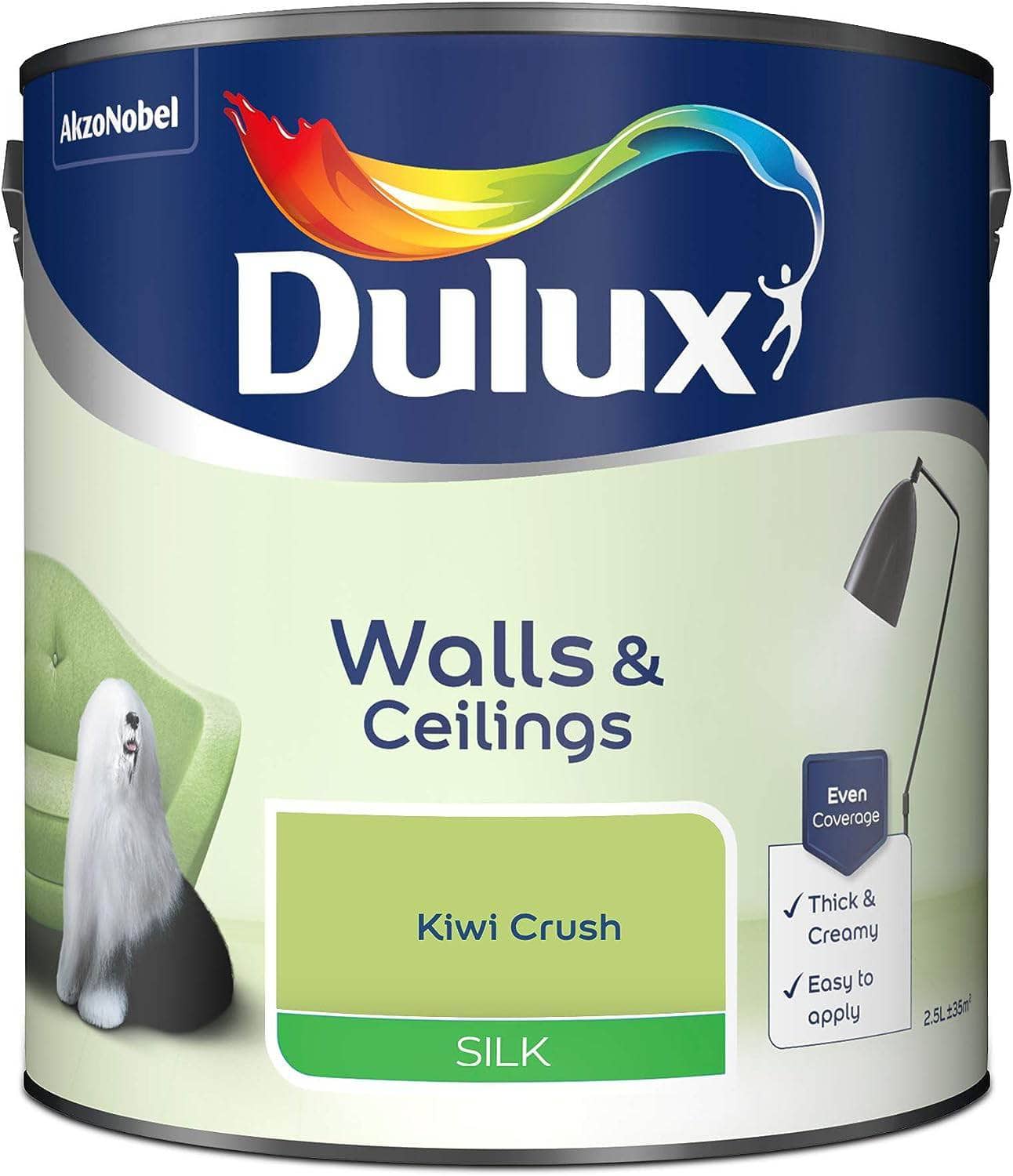 Paint  -  Dulux Silk Emulsion 2.5L - Kiwi Crush  -  50141611