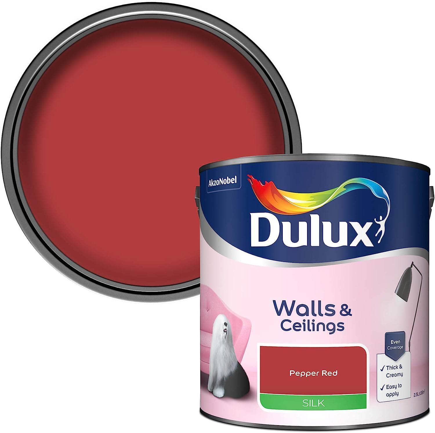 Paint  -  Dulux Silk Emulsion 2.5L - Pepper Red  -  50141615