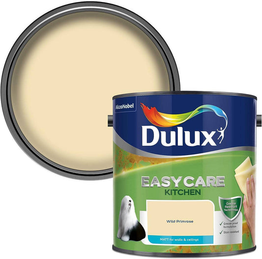 paint  -  Dulux Easycare Kitchen 2.5L Matt Emulsion - Wild Primrose  -  50141640