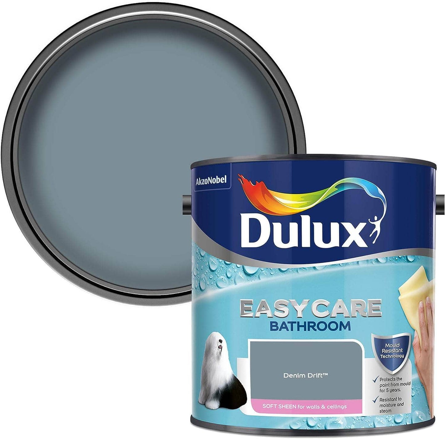 Paint  -  Dulux Easycare Bathroom 2.5L - Denim Drift  -  50141738