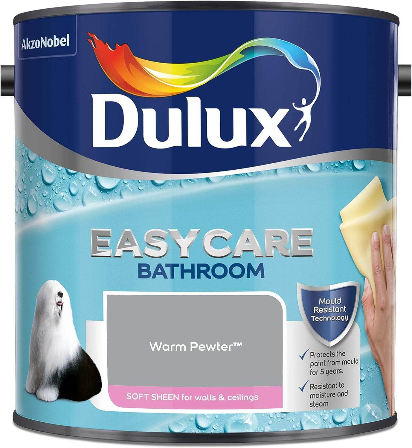 Paint  -  Dulux Easy Care Bathroom 2.5L - Warm Pewter  -  50141747