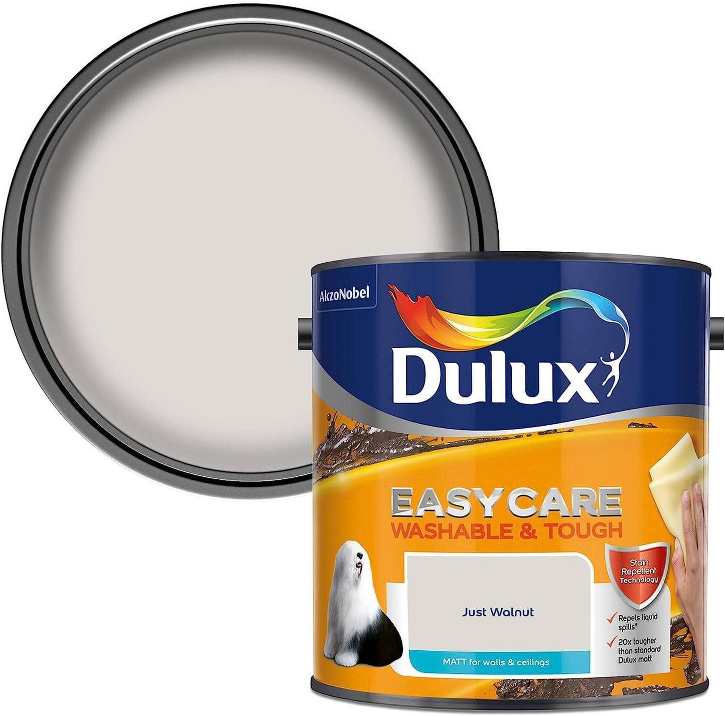 Paint  -  Dulux Easycare Matt Emulsion 2.5L - Just Walnut  -  50141815