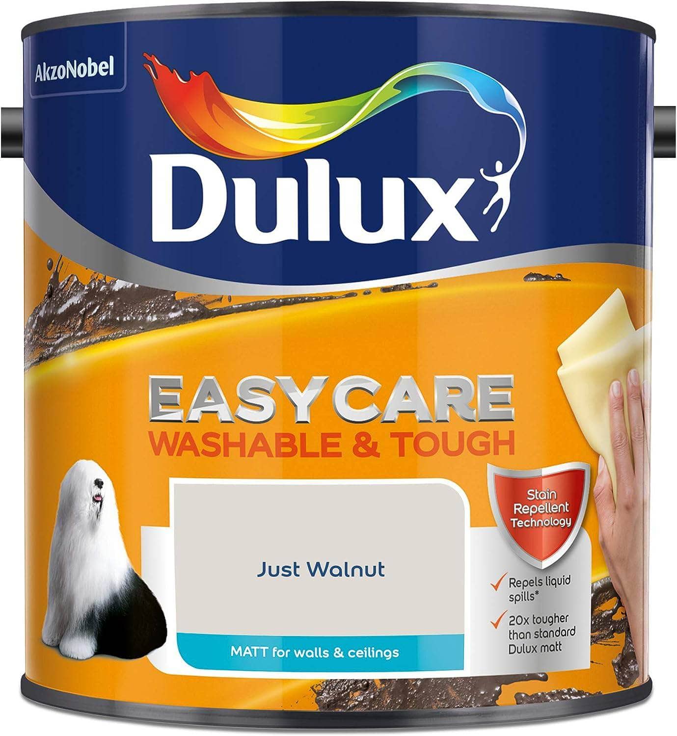 Paint  -  Dulux Easycare Matt Emulsion 2.5L - Just Walnut  -  50141815