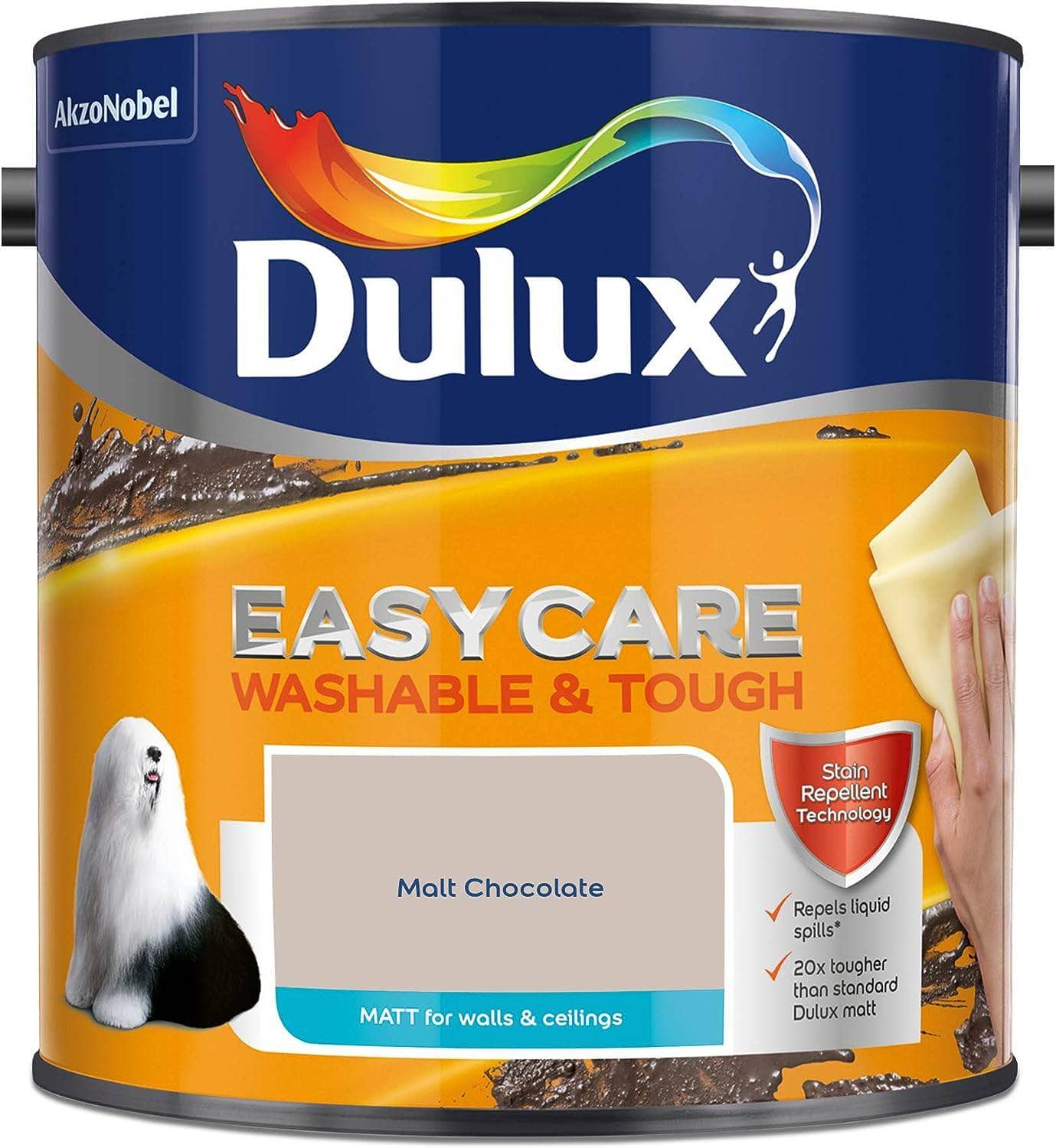 Paint  -  Dulux Easycare Matt Emulsion 2.5L - Malt Chocolate  -  50141817